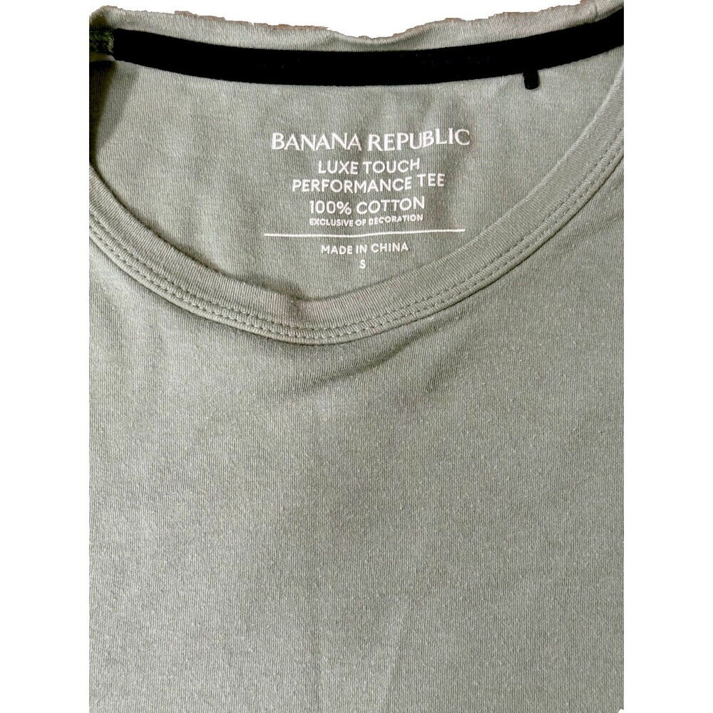 Banana Republic Luxe Touch Tee Womens S Green 100% Cotton Performance T-Shirt - Picture 4 of 8